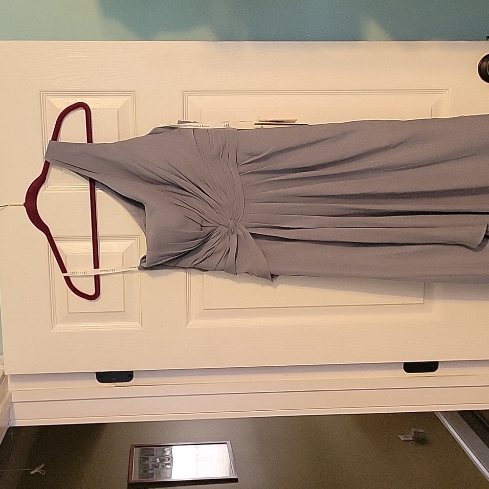 NWT JJs House One-Shoulder Dusty Blue Bridesmaid Dress size 10